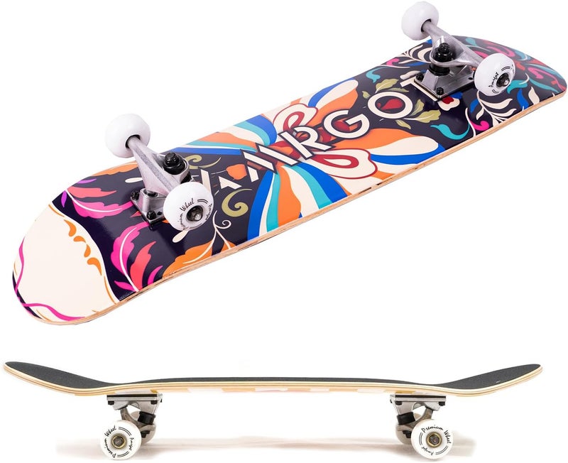 Amrgot Skateboards for Beginners,31 * 8 inches Complete Skateboards for Kids,Boys,Girls and Adults,7 Layer Maple Wood,Double Kick Deck Concave Standard and Tricks Skateboard - Image 2